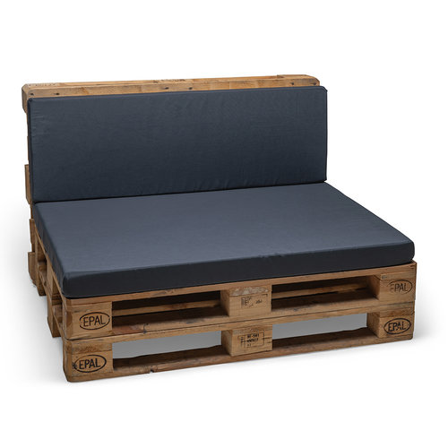 Pallet Cushion Premium Coussin pour le dos Gris 120x40x8cm