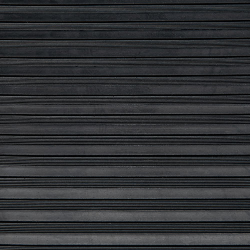 Doormat-Rubber floor mat stripes black 3mm thickness on roll