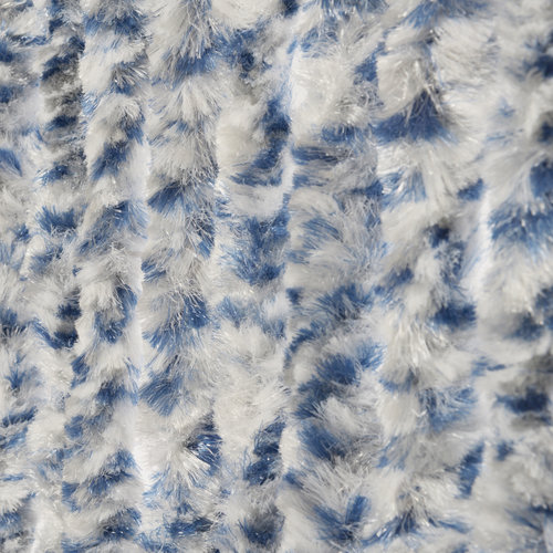 Wicotex Rideau à mouche- queue de chat- 90x220cm bleu/blanc mix dans une boîte de couleur