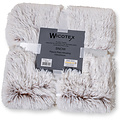 Wicotex Plaid blanket-Snow 150x200cm white brown polyester high pile