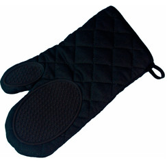 Oven glove, 30 x 18 cm, black. Available in packs of 6
