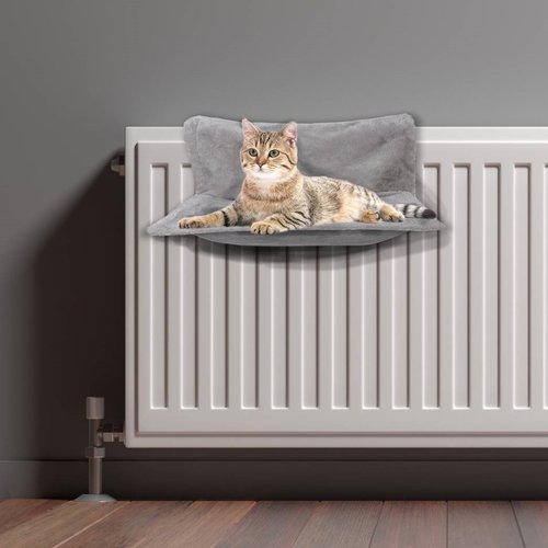 Panier pour chat-Radiator-45x30cm gris clair