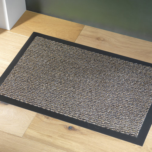 Doormat-cleaning mat Faro 60x80cm black beige