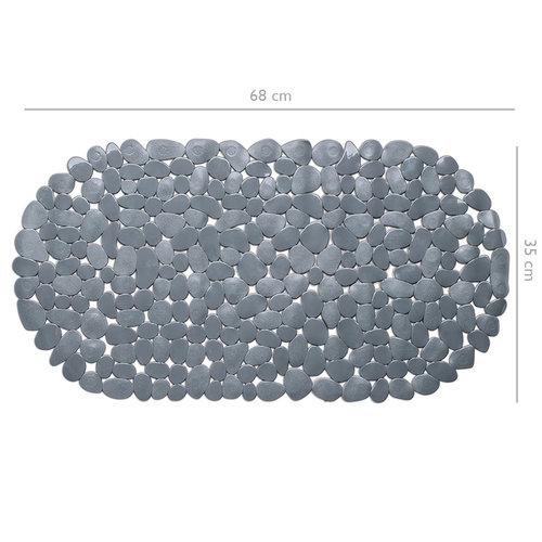 Wicotex Tapis de bain antidérapant gris 68x35cm