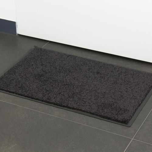 Deurmat-schoonloopmat Washclean 40x60cm zwart met rand