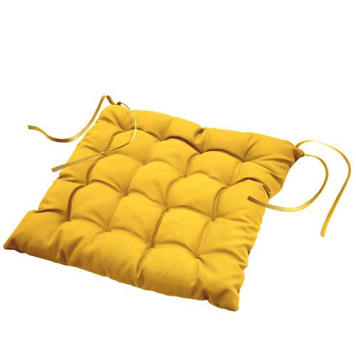 Coussin de chaise coussin de siège Essentiel jaune 40x40x7cm