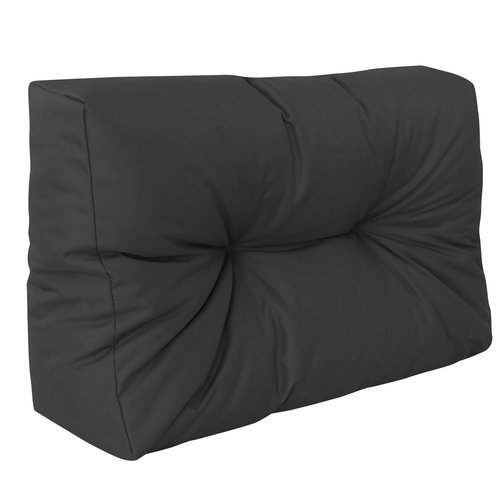 Coussin de palette Confort de base Hydrofuge Coussin dorsal demi-palette Noir 60x40x10/20cm