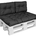 Palletkussen Basic comfort Waterafstotend Rugkussen halve pallet lengte Zwart 60x40x10/20cm