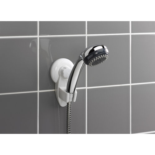 Hand shower holder plastic with suction cup white