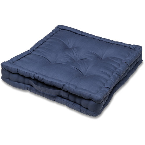 Coussin de siège coussin de matelas Wicotex coton 57x57x10cm bleu