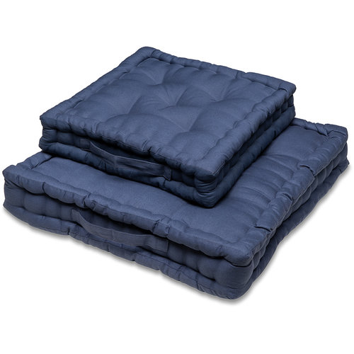 Coussin de siège coussin de matelas Wicotex coton 57x57x10cm bleu