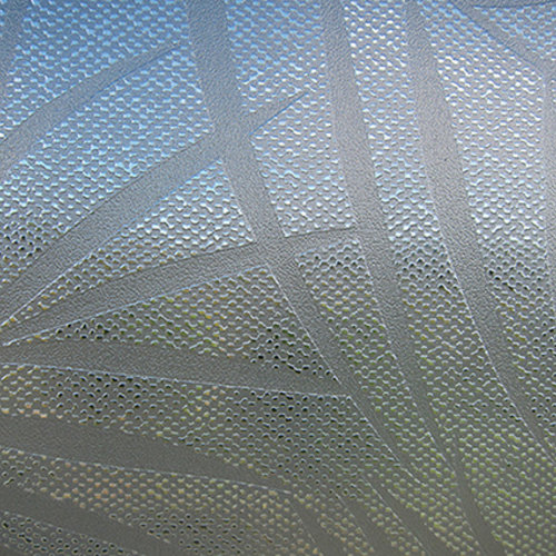 Raamfolie statisch-anti inkijk-Textiel Palms grijs 46cm x 1.5m