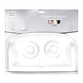 Soap dish plastic with 2 suction cups white