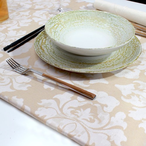 Textile de table enduit Raine Vanilla