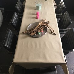 Coated table linen - nature 160cm