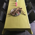 Coated table linen - green