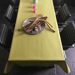 Coated table linen - green 180cm wide