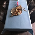 Linge de table enduit - bleu clair