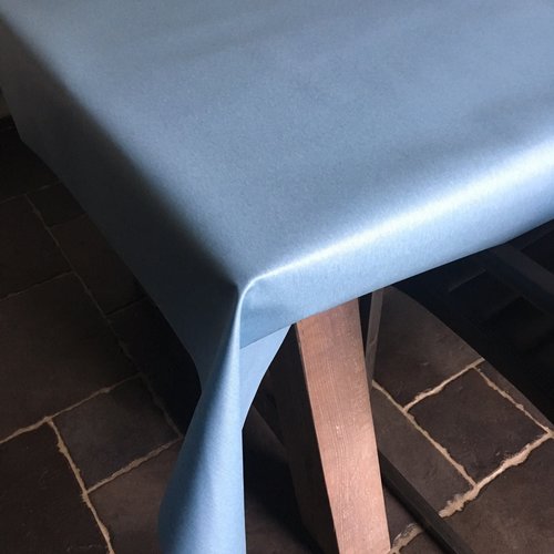 Coated table linen – light blue, 180 cm wide