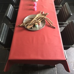 Linge de table enduit - rouge bordeaux 180cm de large
