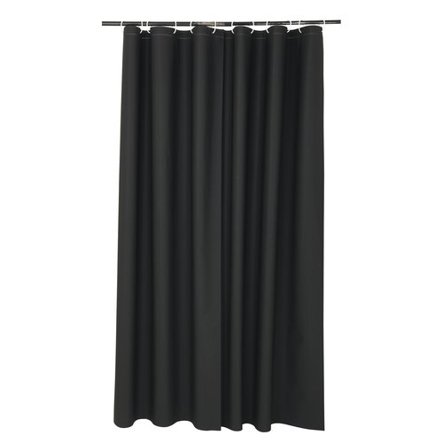 Wicotex Rideau de douche 180x200cm Peva noir, anneaux compris