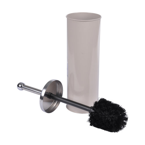 Toilet brush in a metal holder, taupe. Available in packs of 6