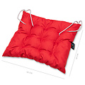 Coussin de chaise hydrofuge Laura rouge 40x40x6cm