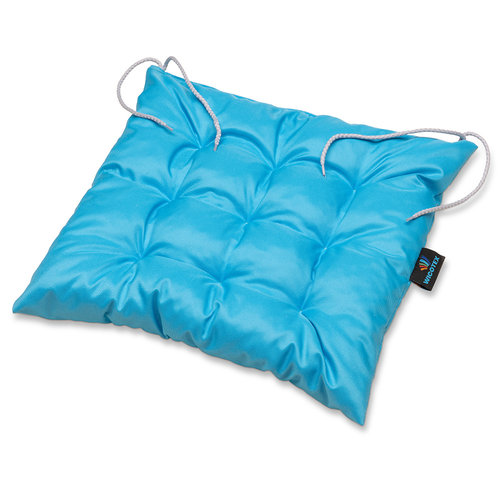 Coussin de chaise hydrofuge Laura turquoise 40x40x6cm