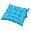 Coussin de chaise hydrofuge Laura turquoise 40x40x6cm