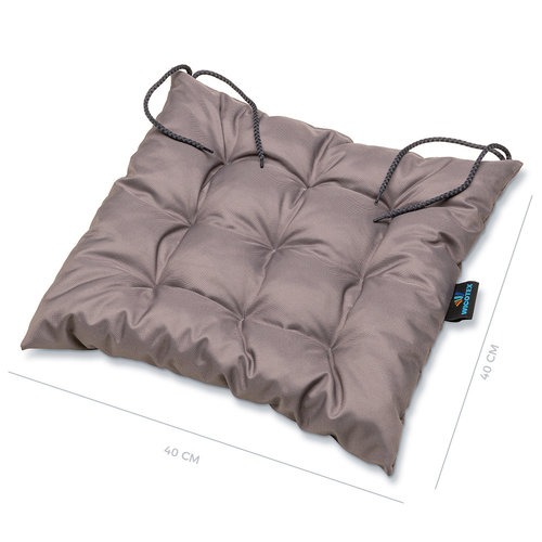 Coussin de chaise Laura anthracite hydrofuge 40x40x6cm