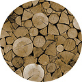 Tafelzeil rond hout bruin - 160 cm