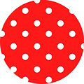 Oilcloth round 160cm dot red