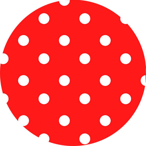 Oilcloth round 160cm dot red