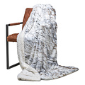 Wicotex Plaid blanket- Marble melange 150x200cm with fluffy white inside