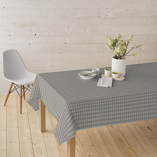 Linge de table enduit gris Vichy