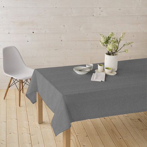 Coated table linen Lyra grey