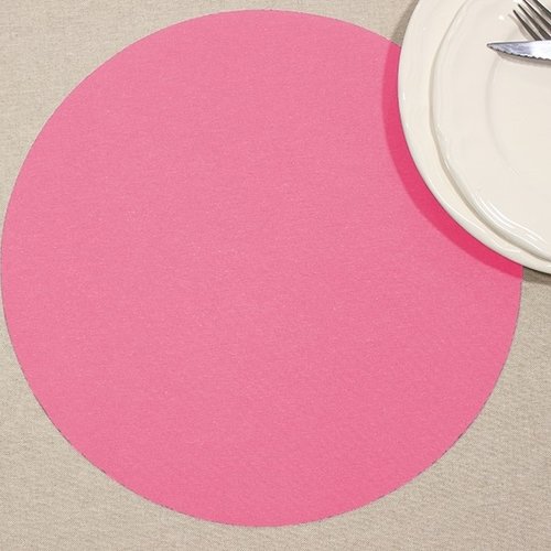 Sets de table Uni fuchsia rond