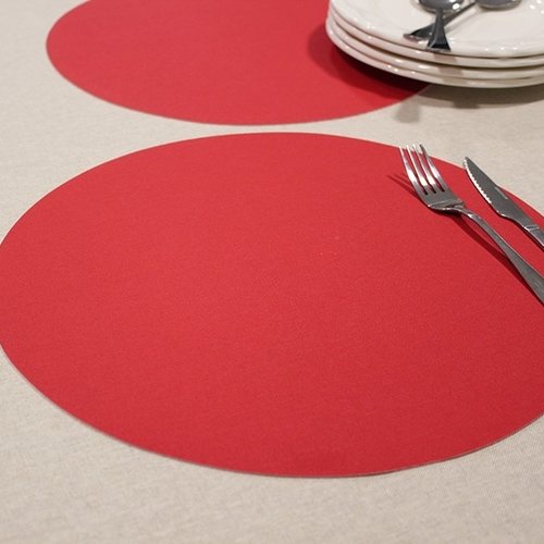Tischsets Uni rot rund