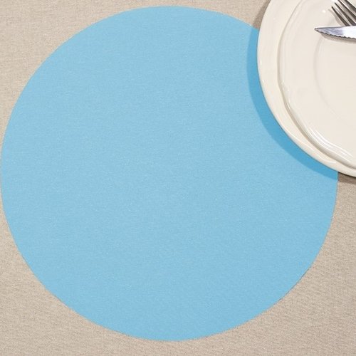 Placemats Uni turquoise rond