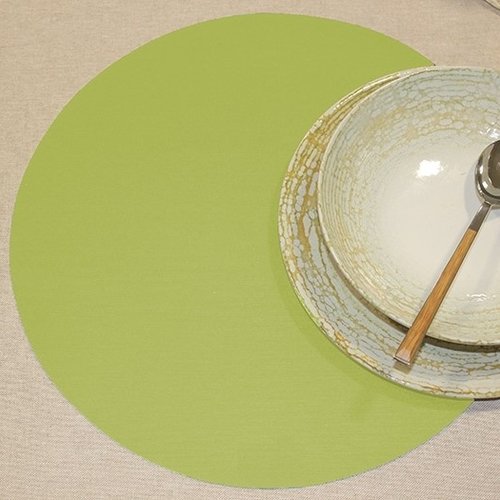 Sets de table Uni vert rond