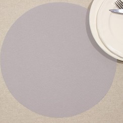 Placemats Uni grijs rond