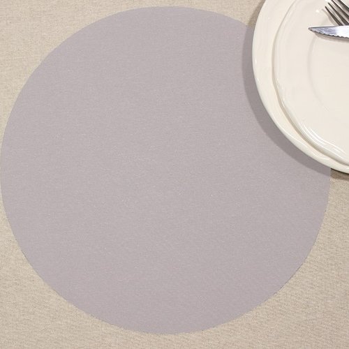 Placemats Uni grey round