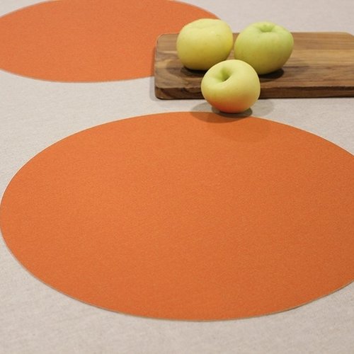 Sets de table Uni orange rond