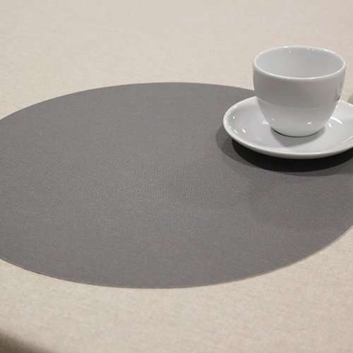 Placemats Uni grijs rond verpakt per 12 stuks