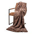 Wicotex Plaid blanket jacquard Cube taupe 150x200cm polyester