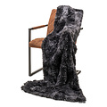 Wicotex Plaid blanket-Snow 150x200cm black melange polyester high pile