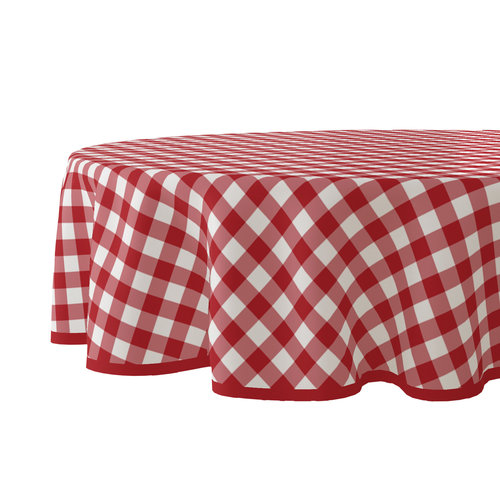 Oilcloth round diamond red - 160cm