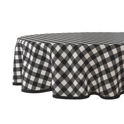 Toile cirée ronde diamant noir 160 cm