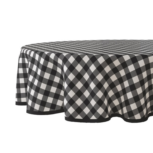 Wachstuch rund Diamant schwarz 160 cm