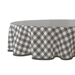 Oilcloth round diamond grey - 160cm